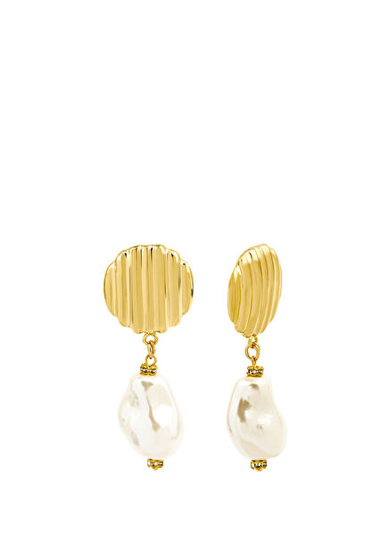 Madeleine Barok İnci Kadın Altın Küpe